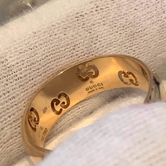 GUCCI GG 18KT GOLD RING STAMPED AU 750 SIZE 7 US - Picture 5 of 8